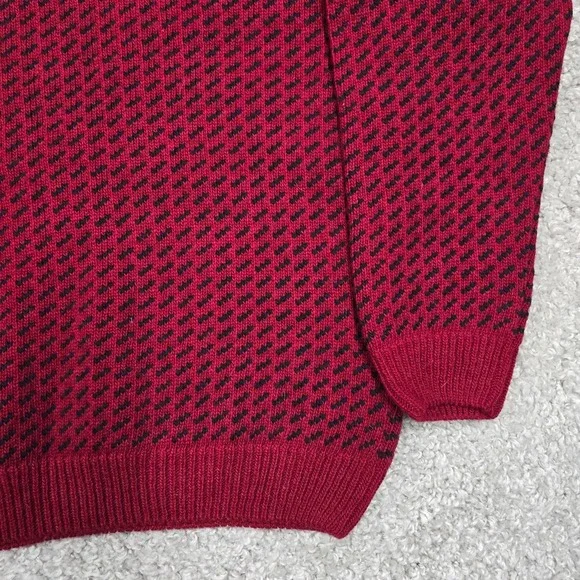 L.L. Bean Mens Red Birdseye Wool Sweater Size XXL Nordic Cabin Heritage Norway - Picture 2 of 10